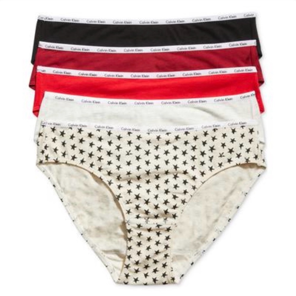 Calvin Klein 5-Pk. Signature Logo Bikini Underwear QD3713 Cut Star Printblack L